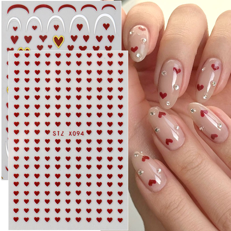 2 stücke Mini Liebe Herz Nail  – Nail Art Valentines Day Bewertung und Preis