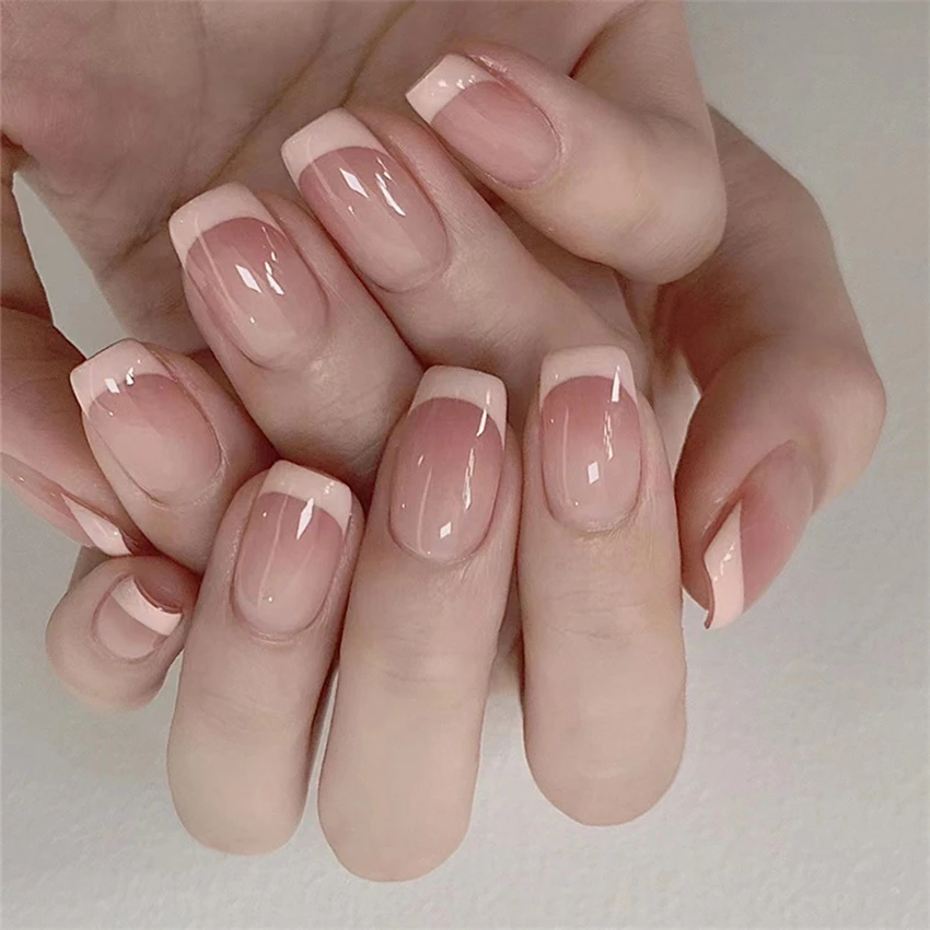 24 Teile/satz Kurze Französisc – Nail Art Press On Bewertung und Preis