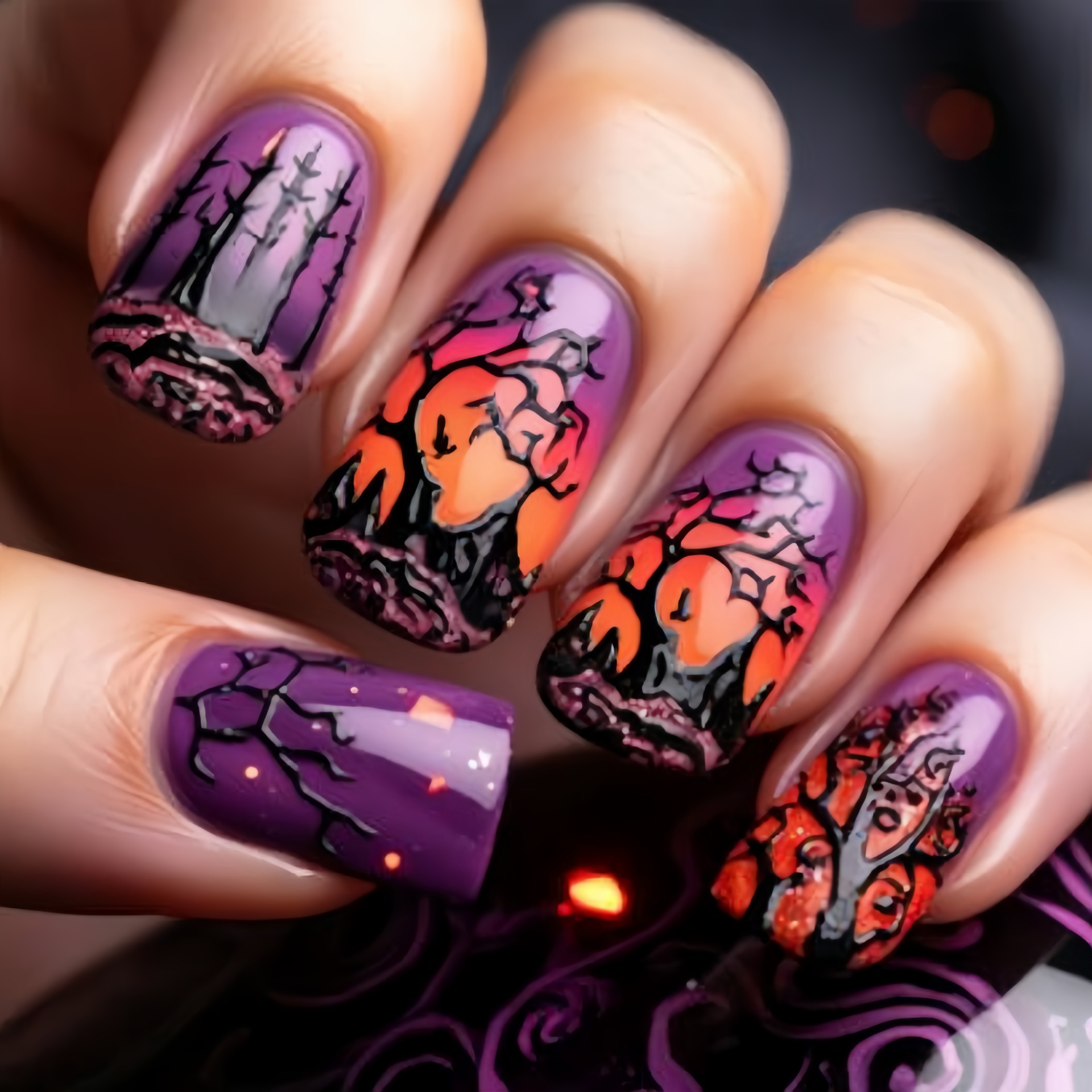 Mittlere, quadratische Kunstnä – Nail Art Orange Bewertung und Preis
