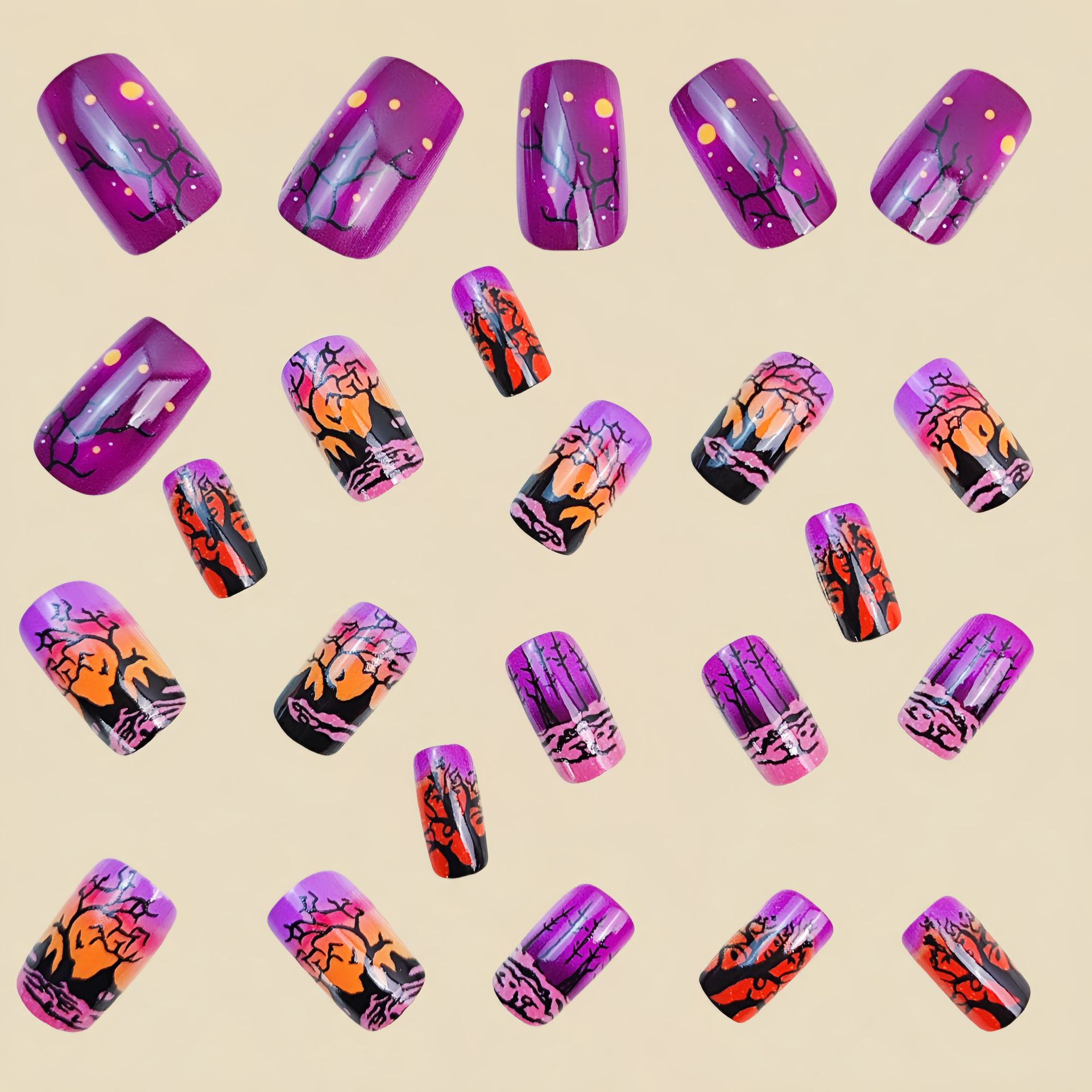 Mittlere, quadratische Kunstnä – Nail Art Orange Bewertung und Preis