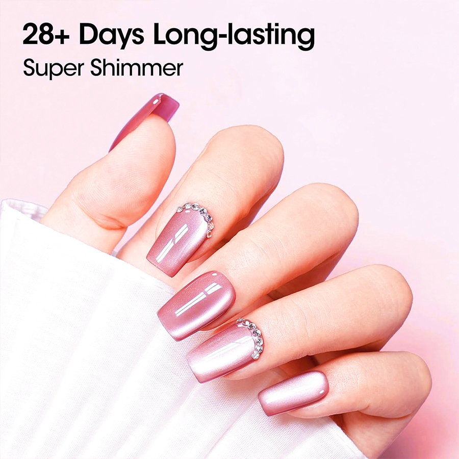 Rosa Katzenauge Gel-Nagellack  – Nail Art Valentines Day Bewertung und Preis