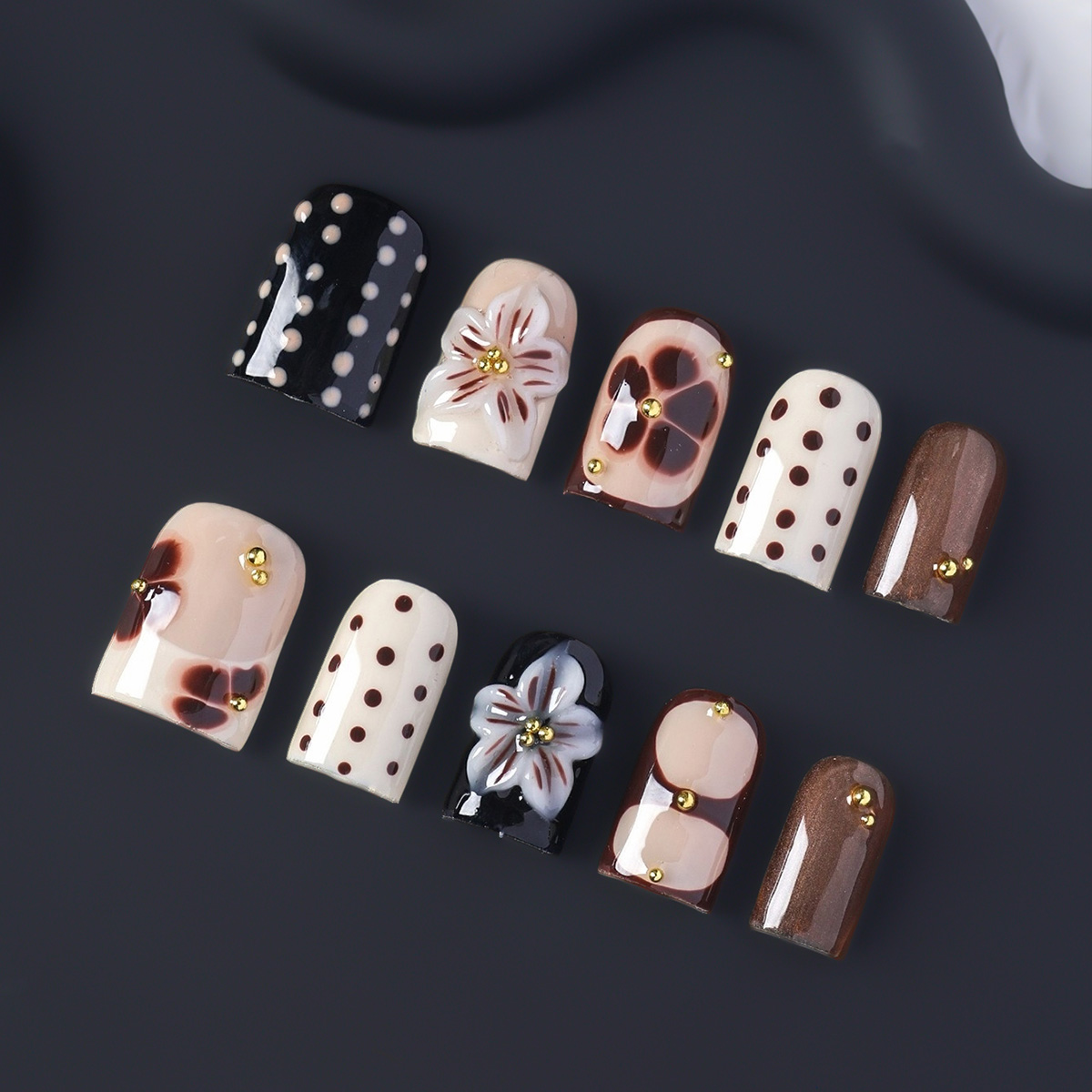10 Stück handgefertigte, kurze – Nail Art Press On Bewertung und Preis